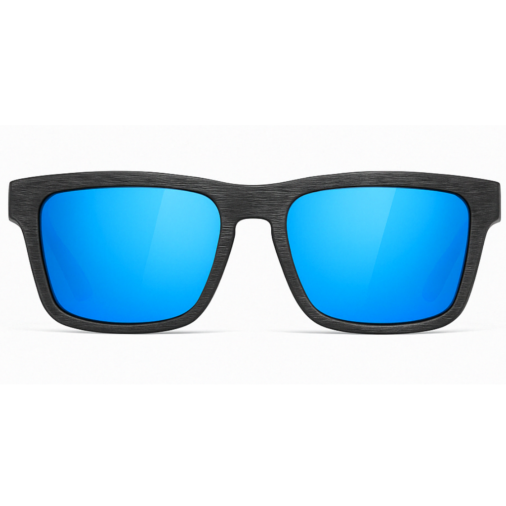 KDEAM Pro Serie | Polarisierte Gläser & Anti-Kratz-Technologie – Blau Glas – Schwarzes Gestell