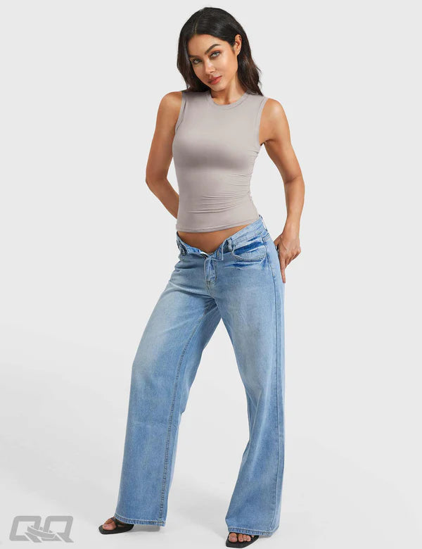DYVA - Crop top mit Mock Neck - Silbergrau